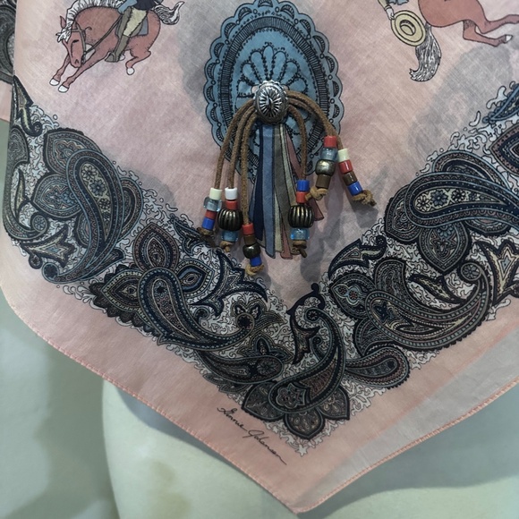 Vintage Ginnie Johansen Bandana/ Scarf w/ Western Rodeo Queen Theme - Picture 2 of 11